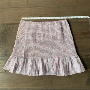 Pink and blue ruffle hem skirt